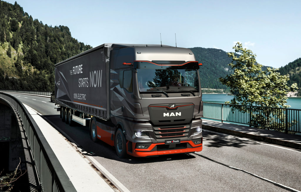 Elektrický nákladní automobil MAN s denním dojezdem 600 až 800 kilometrů je předurčen pro těžkou nákladní dopravu
