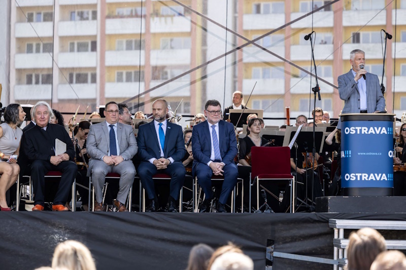 Slavnost k příležitosti poklepu na základní kámen nového sálu v Ostravě, Petr Pavel