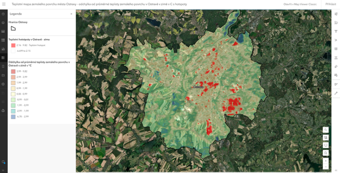 teplotní mapa ilustracni