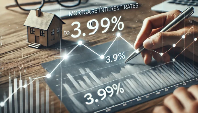 Pokles úrokových sazeb hypoték na 3,99 % ročně