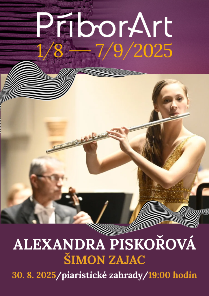 Vrchol PříborArtu bude koncert od 19 hodin v piaristických zahradách, a to flétnistky Alexandry Piskořové z Kateřinic.