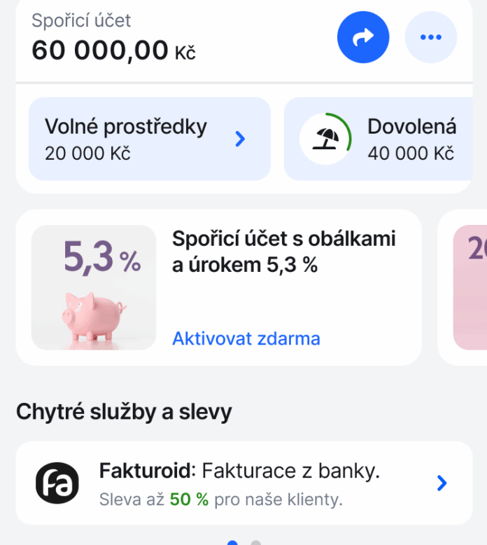 Mobilní aplikace MONETA Smart Banka s novou sekcí slev a služeb pro podnikatele