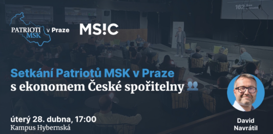 David Navrátil hlavní ekonom České spořitelny na setkání Patriotů MSK v Praze